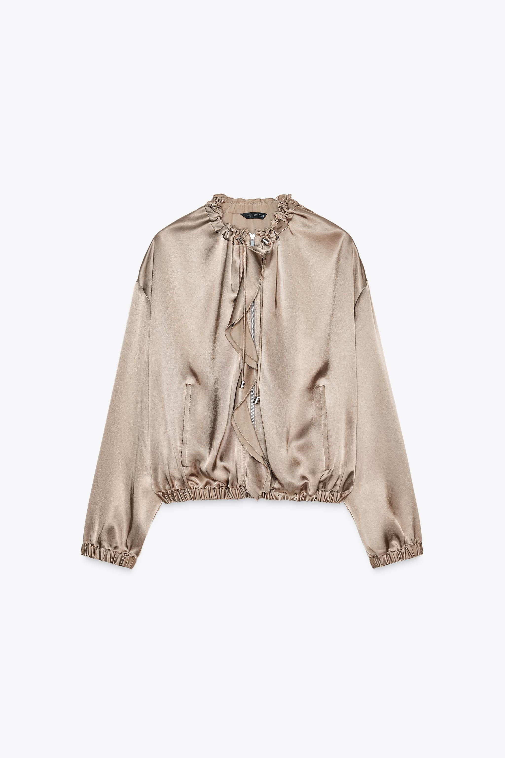 SATIN RUFFLE JACKET | Zara US