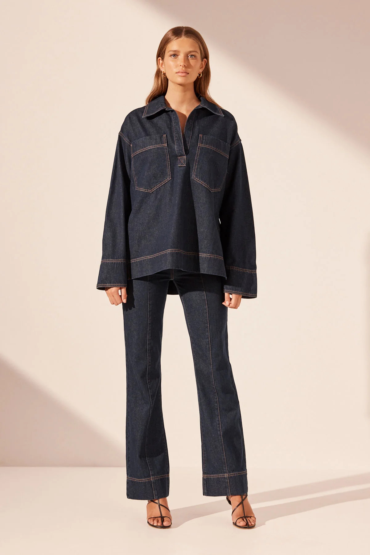 RITA PATCH POCKET SHIRT | DEEP INDIGO | TOPS | SHONA JOY | Shona Joy