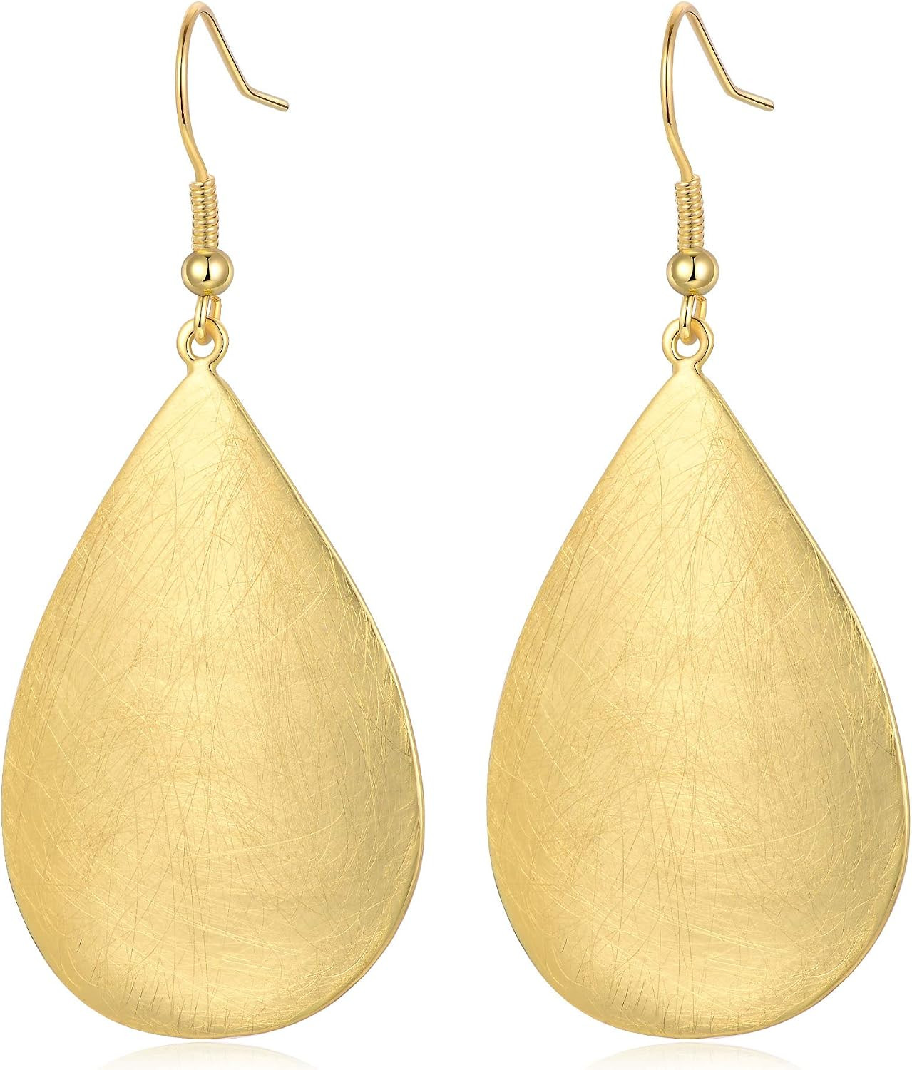 Handmade Teardrop Earrings with Brushed Finished Dangle Earrings | Amazon (US)