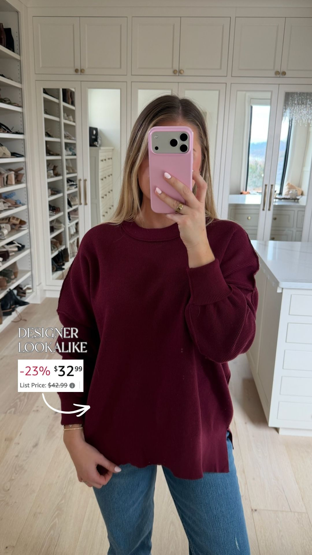 designer lookalike sweater for under $40! Super thick quality I love for layering  

 #LTKgrwm #LTKootd #LTKSaleAlert