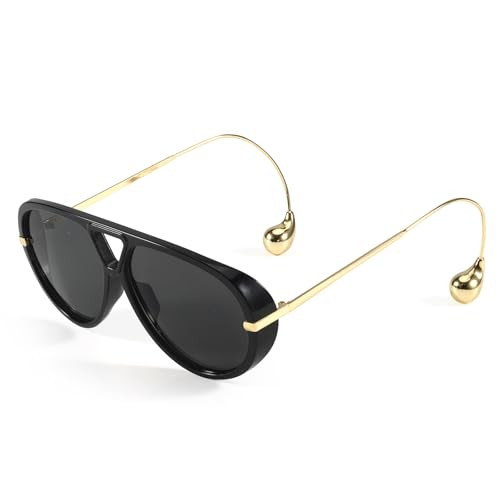 SODQW Oversized Aviator Sunglasses for Women With Earring Trendy Large Big Double Bridge 2025 Des... | Amazon (US)