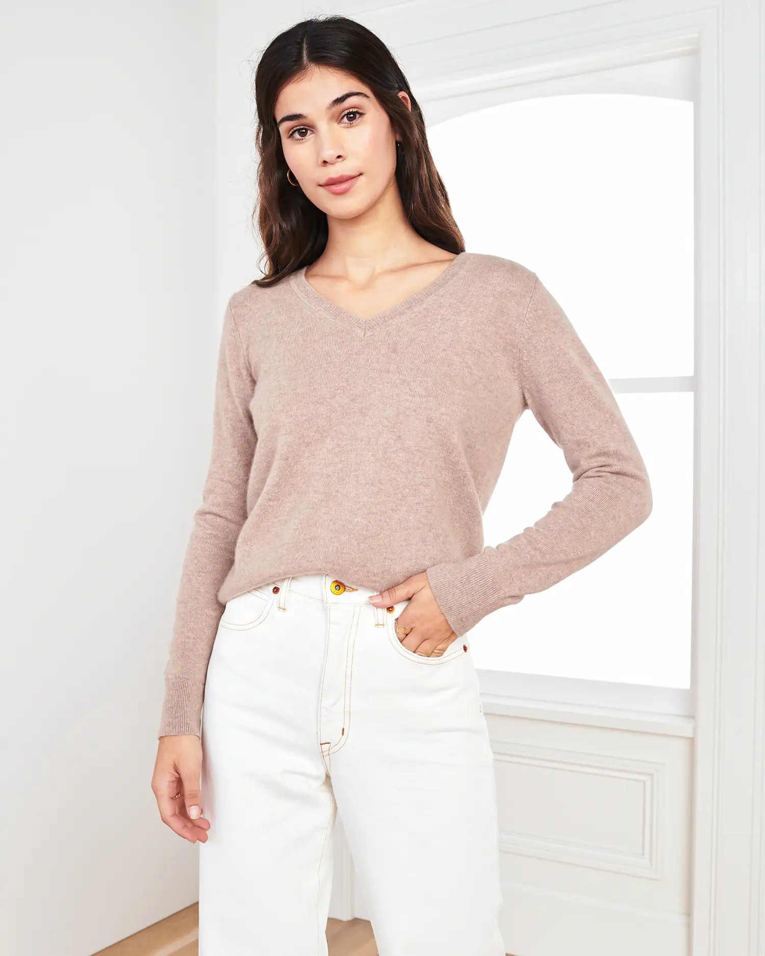 The $50 Cashmere V-Neck Sweater | Quince | Quince