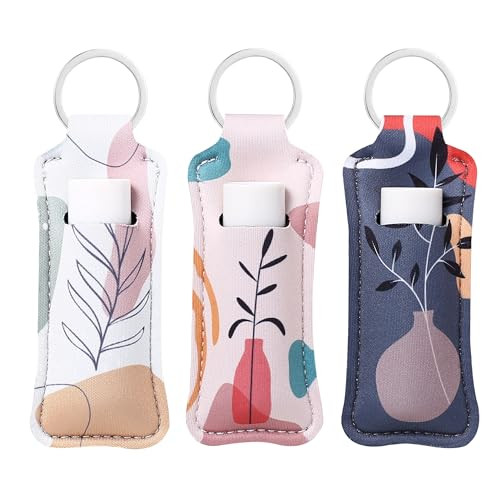 COOKOOKY Chapstick Holder Keychain Cute Lip Balm Keychain Holder with Clip | Amazon (US)