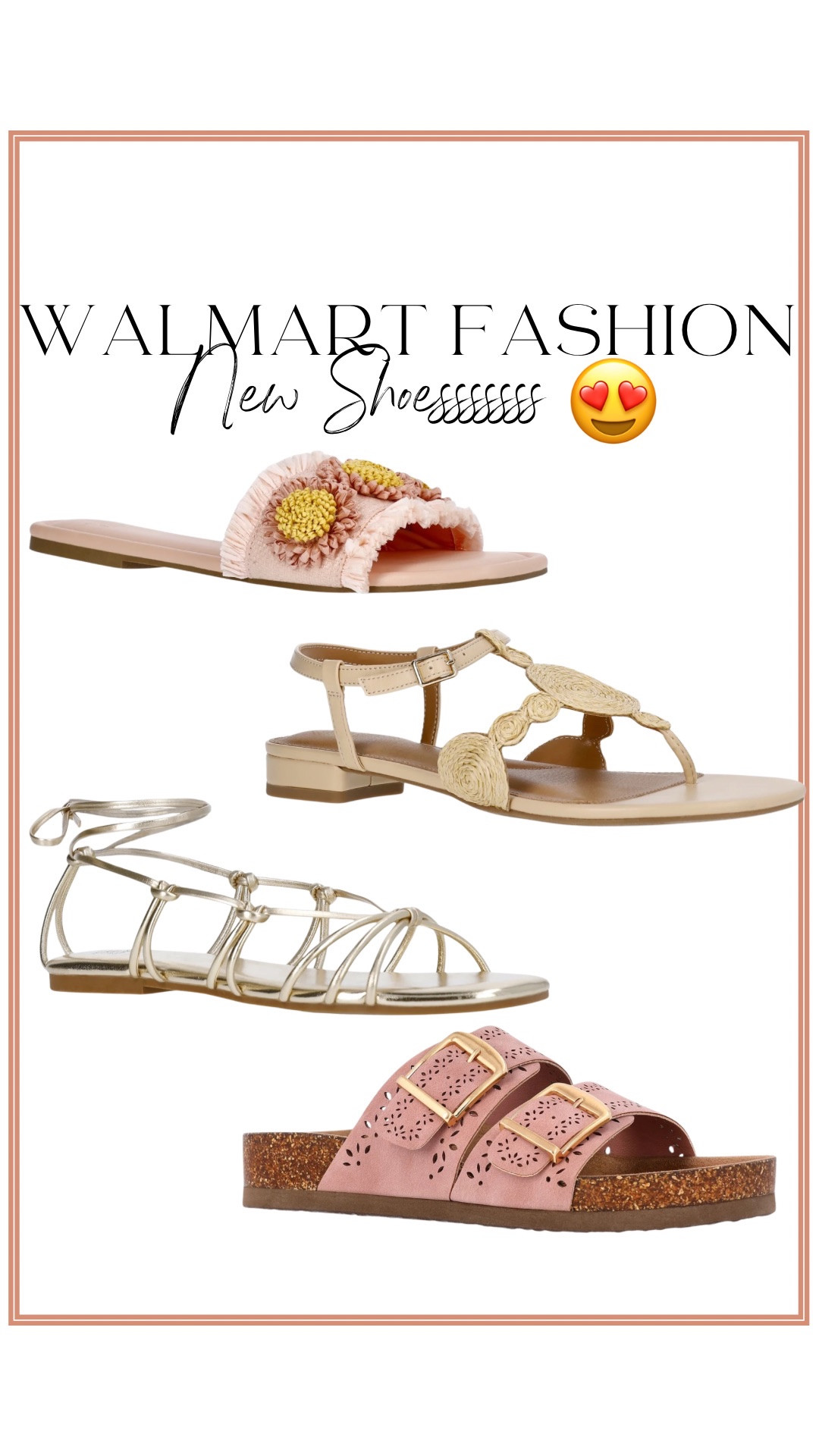 New Walmart shoes just hit the site and they are GOOD 👏 From floral statement slides to chic raffia sandals and the prettiest gold strappy flats, these new arrivals are giving designer-inspired summer style for less. Loving all the elevated details and neutral tones that go with everything. These feel like major sellout risk 💫
#WalmartFashion #WalmartShoes #WalmartNewArrivals #SummerSandals #AffordableFashion #SandalSeason #DesignerInspiredStyle #WalmartFinds #SummerStyle #FashionFinds