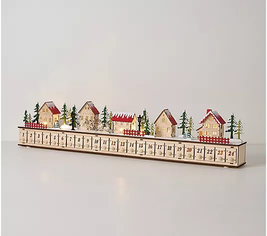 Home Reflections Christmas Village Advent Calendar - QVC.com | QVC