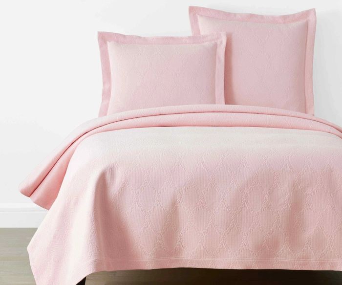 Laurel Soft Pink Matelassé Coverlet | Rifle Paper Co. | Rifle Paper Co.