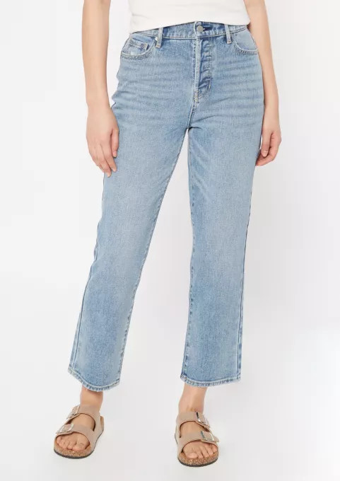 Medium Wash Button Down Straight Leg Jeans | rue21