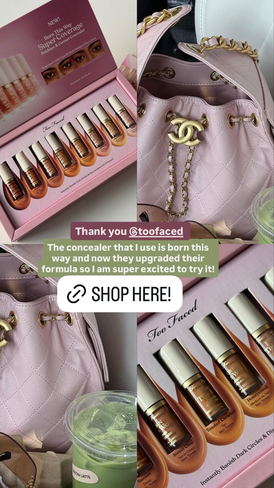 The concealer that I use is born this way and now they upgraded their formula so I am super excited to try it! Thank you @toofaced @Sephora too faced concealer born this way get ready with me morning routine date night makeup Chanel pink

#LTKmorningroutine #LTKgrwm #LTKBeauty