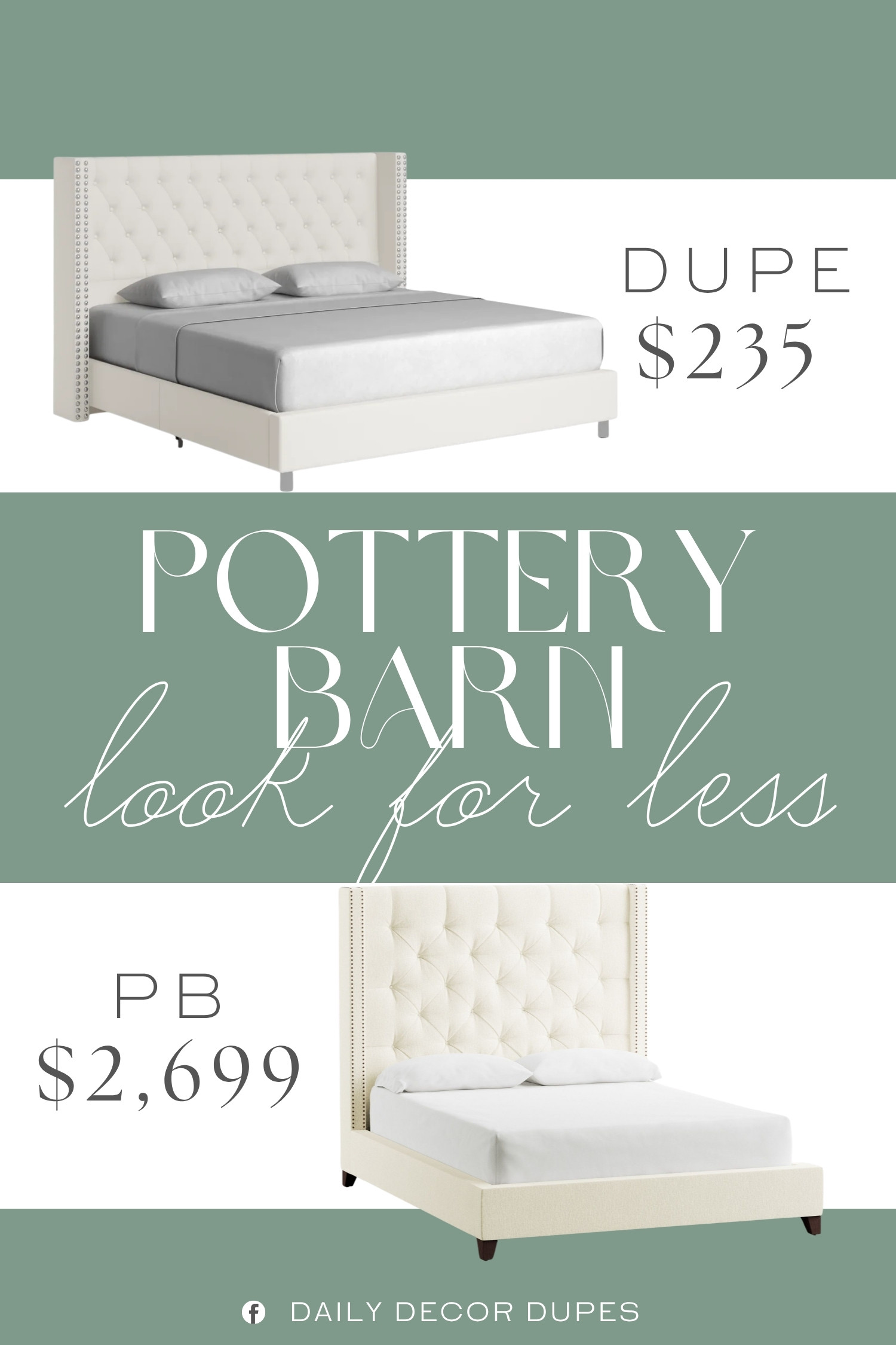 If your dream bedroom has soft neutrals, classic details, and a statement headboard, this bed is worth a look. The upholstered frame and deep tufting create that elevated Pottery Barn-inspired aesthetic without overwhelming the space. Pair it with linen bedding, textured throws, and simple nightstands for an effortlessly cozy bedroom. It’s proof that high-end style can still work with a realistic budget.

Home more affordable option find similar look for less budget friendly affordable cheap cheaper beautiful pretty. Clearance sale coupon code discount code promo code luxury Inspo inspiration inspired by idea ideas Love like these? I share multiple every day in my FB group.
#PotteryBarnInspired #UpholsteredBed #TuftedBed #BedroomInspo #BedroomDecor #NeutralBedroom #BedroomMakeover #FurnitureFinds 

 #LTKHome