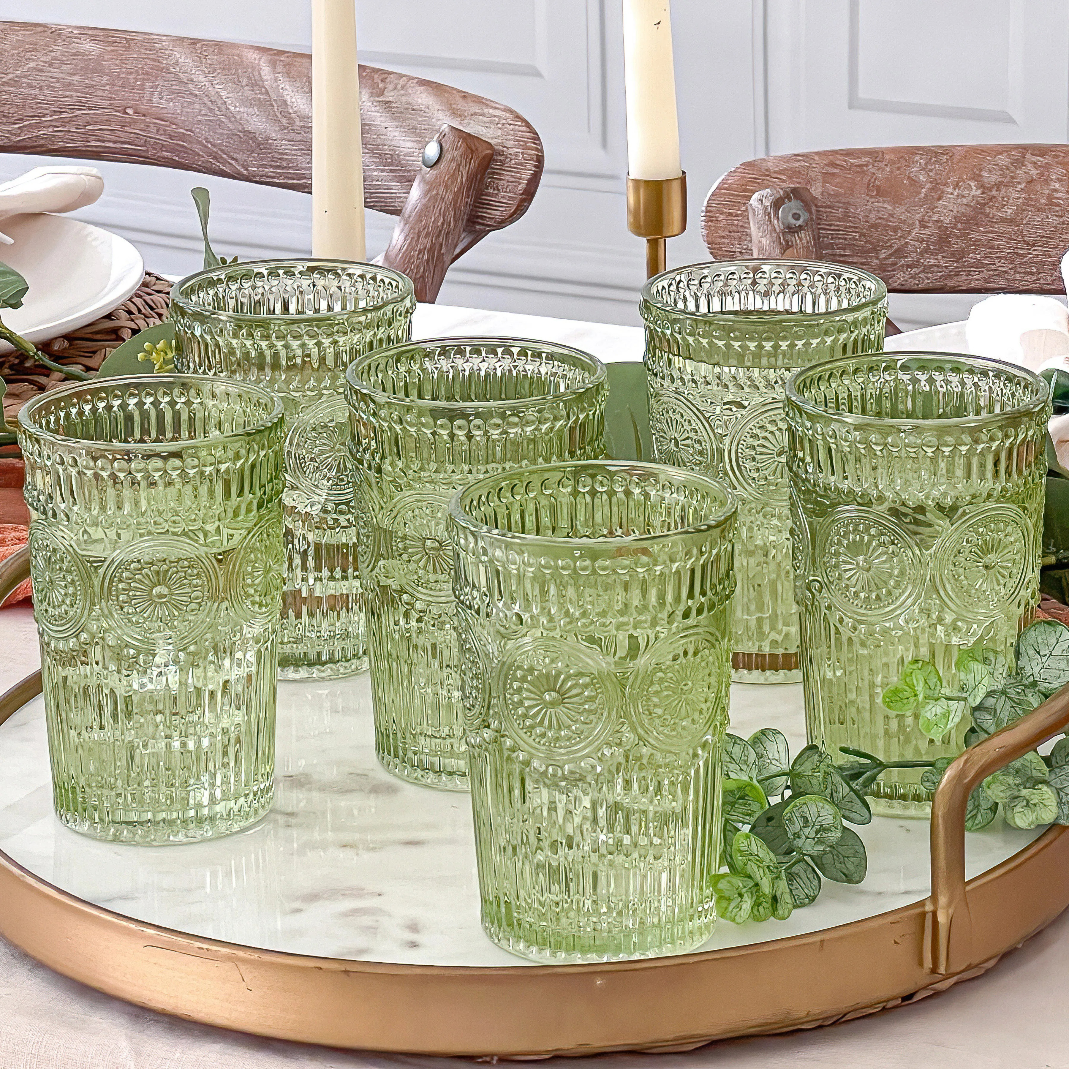 Marqueeta 13oz. Drinking Glass Set (Set of 6) | Wayfair North America