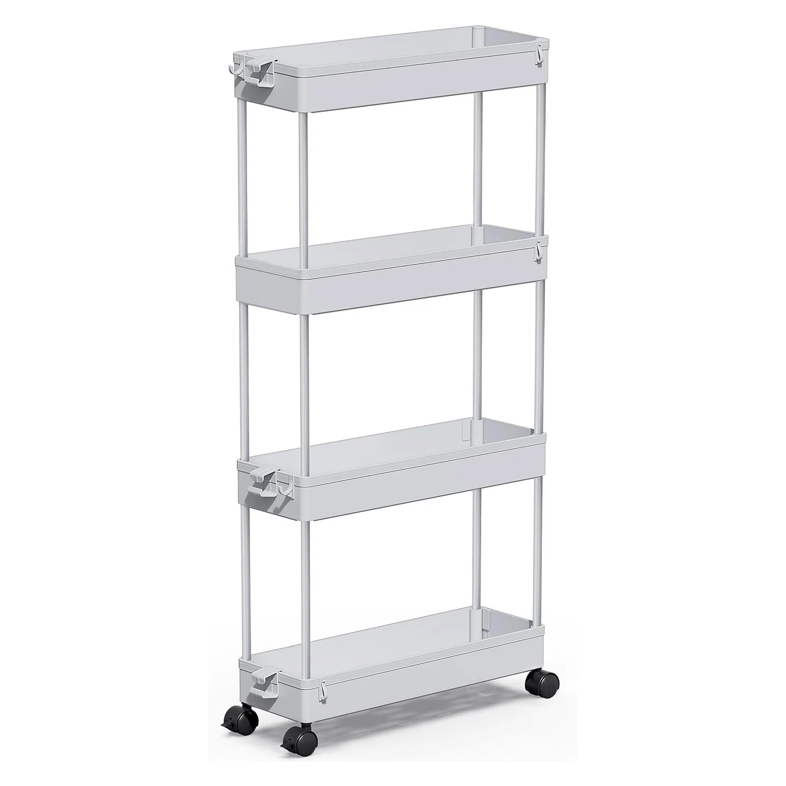 Slim Rolling Storage Cart, 4 Tier Storage Organizer Utility Cart Mobile Shelving Unit | Wayfair North America