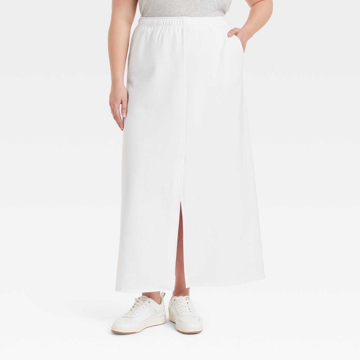 Women's Fleece Maxi Skirt - Universal Thread™ White XXL | Target
