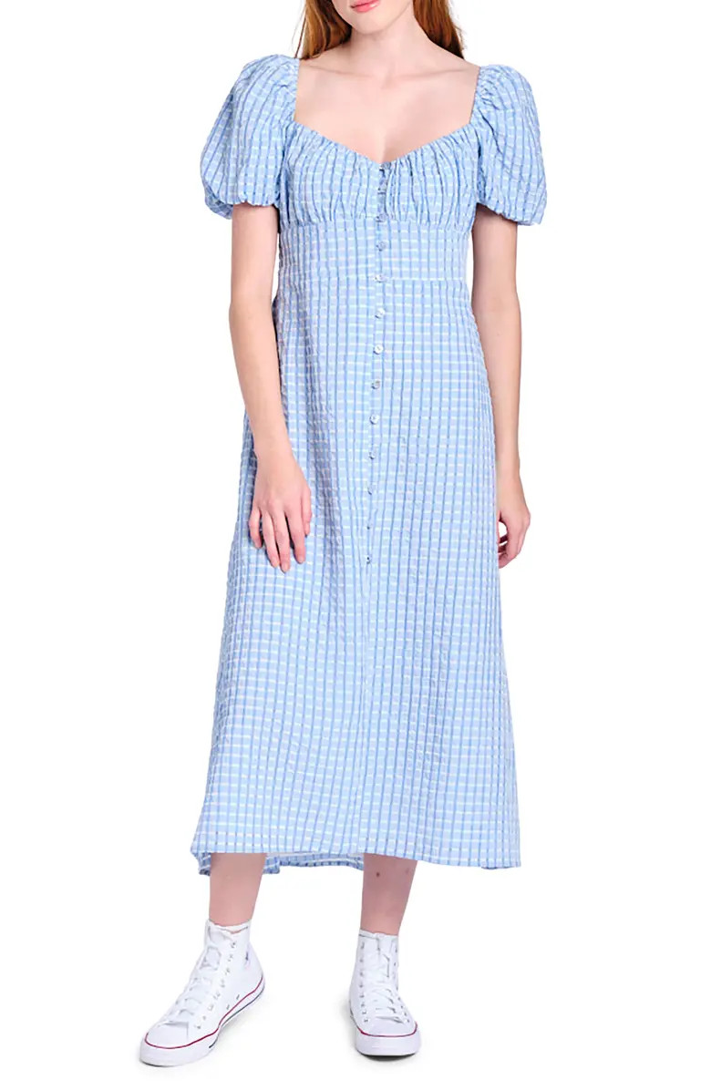 En Saison Check Print Midi Dress | Nordstrom | Nordstrom
