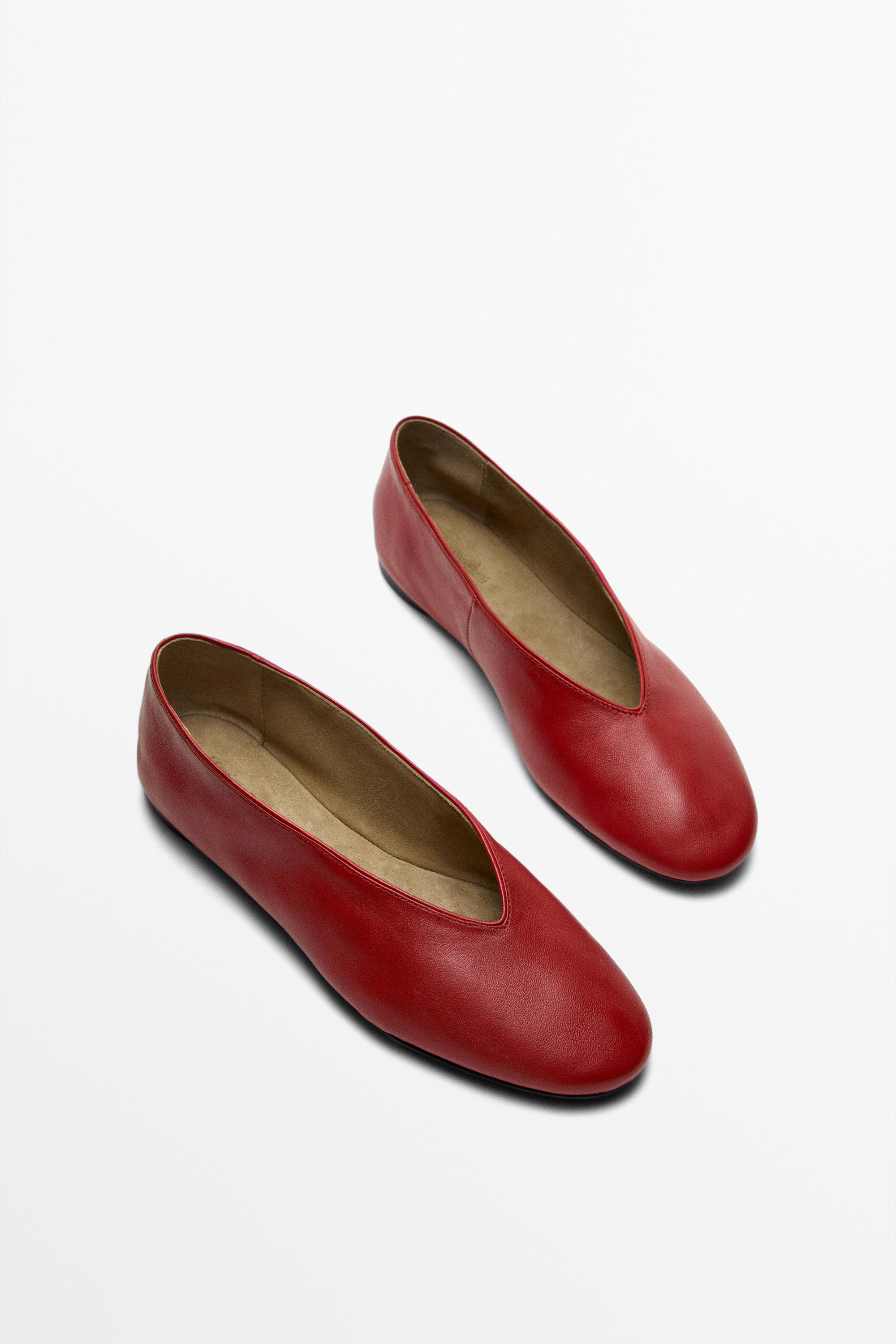 Soft leather ballerinas | Massimo Dutti UK