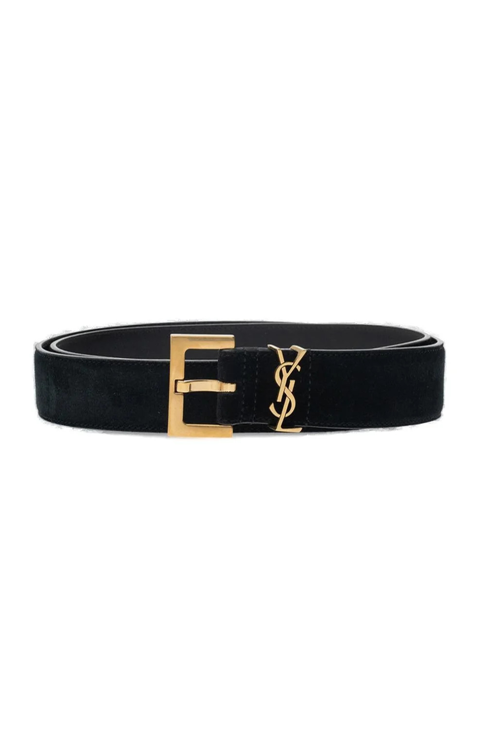 Saint Laurent Logo Plaque Buckle Belt | Cettire Global