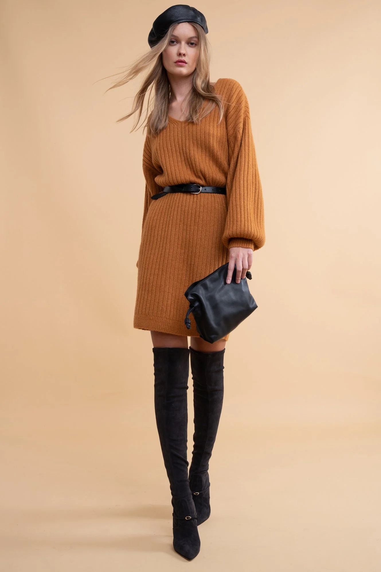 Oversized Sweater Dress - Almond | Rachel Parcell