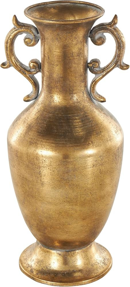 Deco 79 Metal Decorative Vase Weathered Vintage Amphora Centerpiece Vase with Scroll Handles, Flo... | Amazon (US)