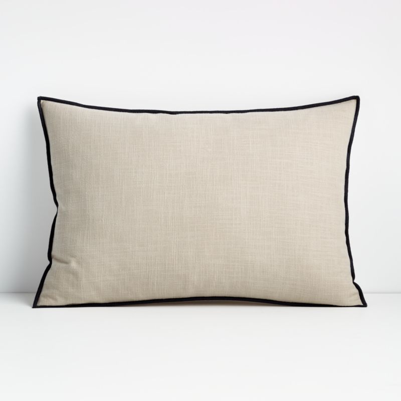 Moonbeam 22"x15" Merrow Stitch Cotton Decorative Throw Pillow | Crate & Barrel | Crate & Barrel