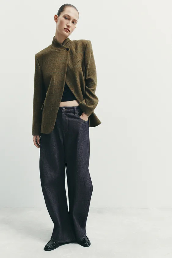 ZW COLLECTION CHECK WOOL BLEND BLAZER | Zara AU