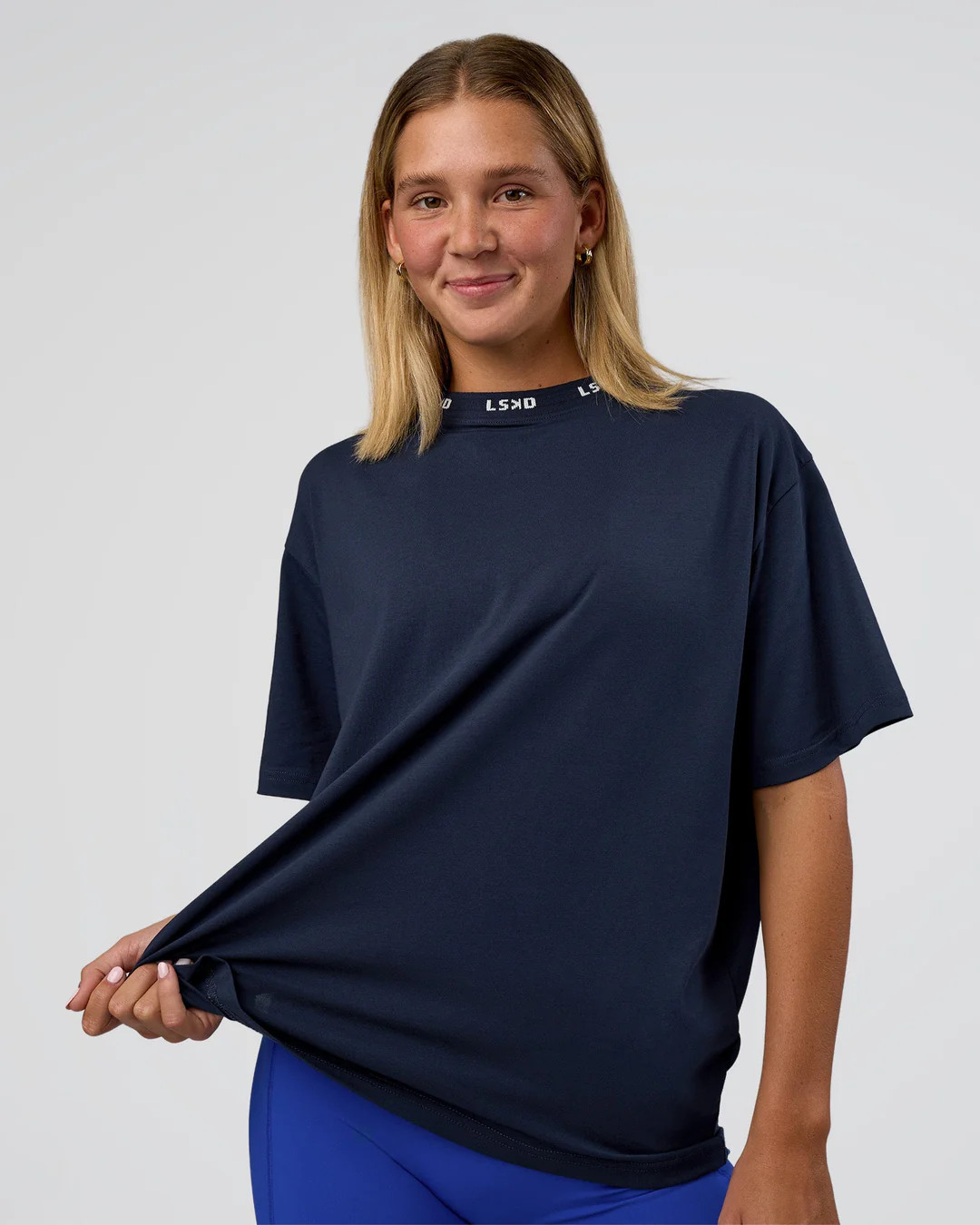 Go-To FLXCotton Oversized Deviation Tee - Future Navy-White | LSKD | LSKD