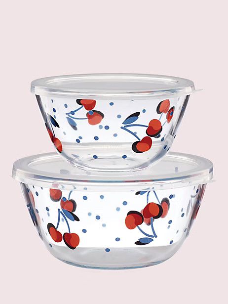 vintage cherry dot round serve-and-store set | Kate Spade (US)
