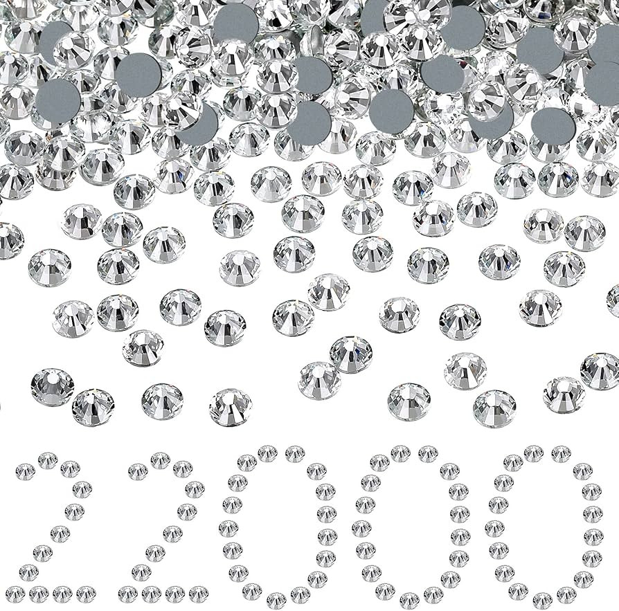 22000 Pcs Crystal Hotfix Rhinestone Large Quantity Flat Back Crystals Nail Gems Round Glass Rhine... | Amazon (US)