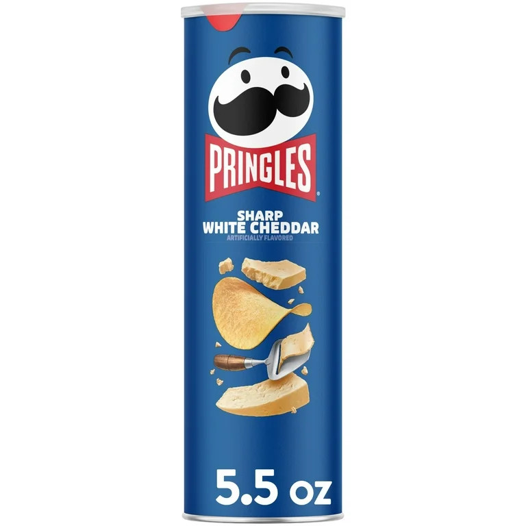Pringles Sharp White Cheddar Potato Crisps Chips, Lunch Snacks, 5.5 oz Canister | Walmart (US)