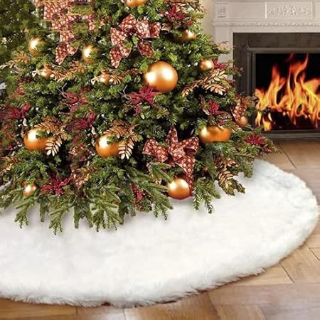 Dreampark Christmas Tree Skirts, 48" White Tree Skirt Decorations Faux Fur Skirt Large Christmas ... | Amazon (CA)