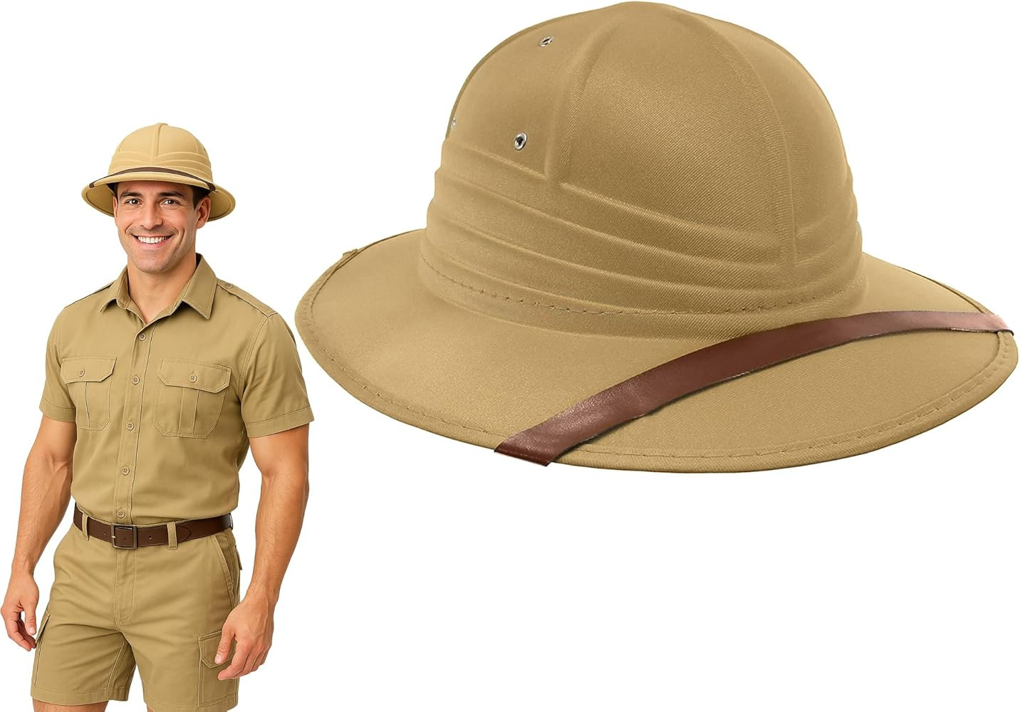 Nicky Bigs Novelties Adult British Pith Helmet Jungle Safari Zoo Keeper Adjustable Sun Hat Explor... | Amazon (US)