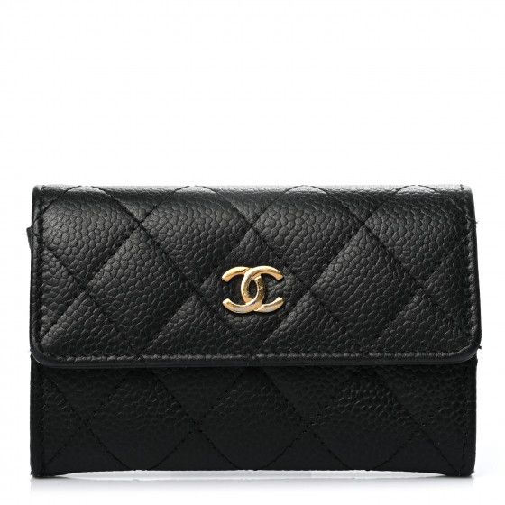 CHANEL Caviar Quilted Flap Card Holder Black | Fashionphile
