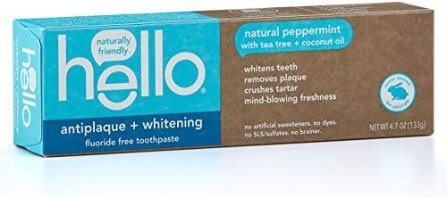 Hello Oral Care Fluoride Free Antiplaque and Whitening Toothpaste, Vegan & SLS Free, Natural Pepp... | Amazon (US)