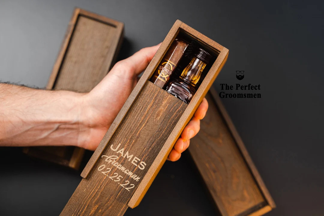 Groomsmen Gift Box Empty Personalized Groomsmen Gift Box Wooden Gift Box Groomsmen Proposal Box -... | Etsy (US)