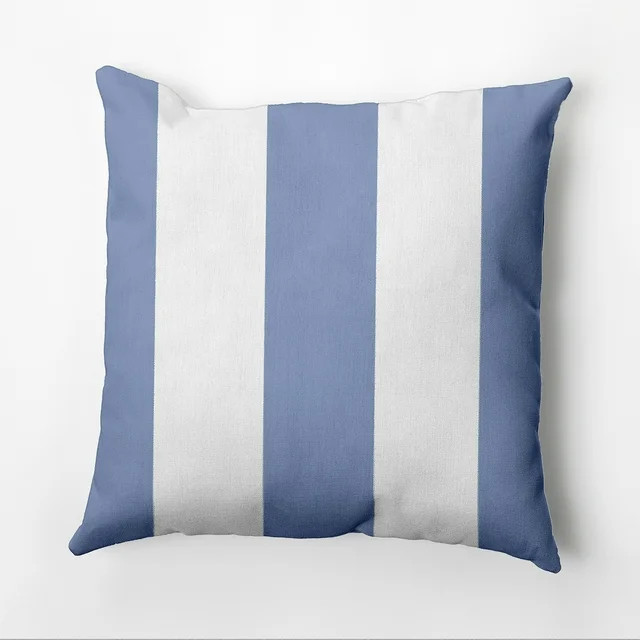 16 x16" Square Simply Daisy Awning Stripe Print Polyester Outdoor Pillow, Cornflower Blue | Walmart (US)