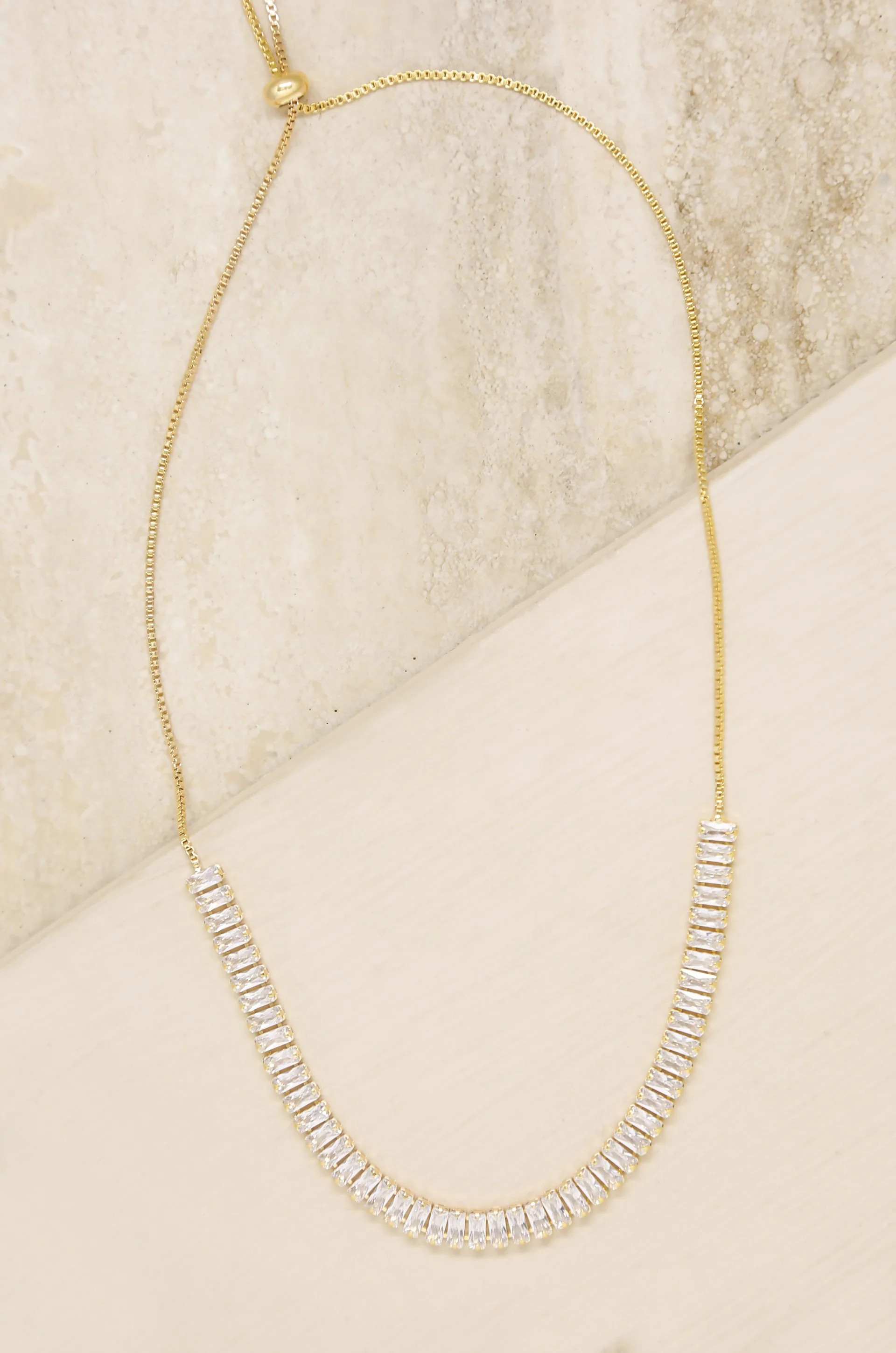 Delicate Crystal Statements 18k Gold Plated Adjustable Necklace | Ettika