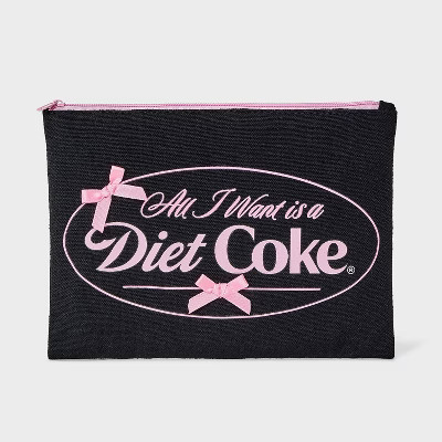 Women's Diet Coke Graphic Carryall Pouch - Black | Target