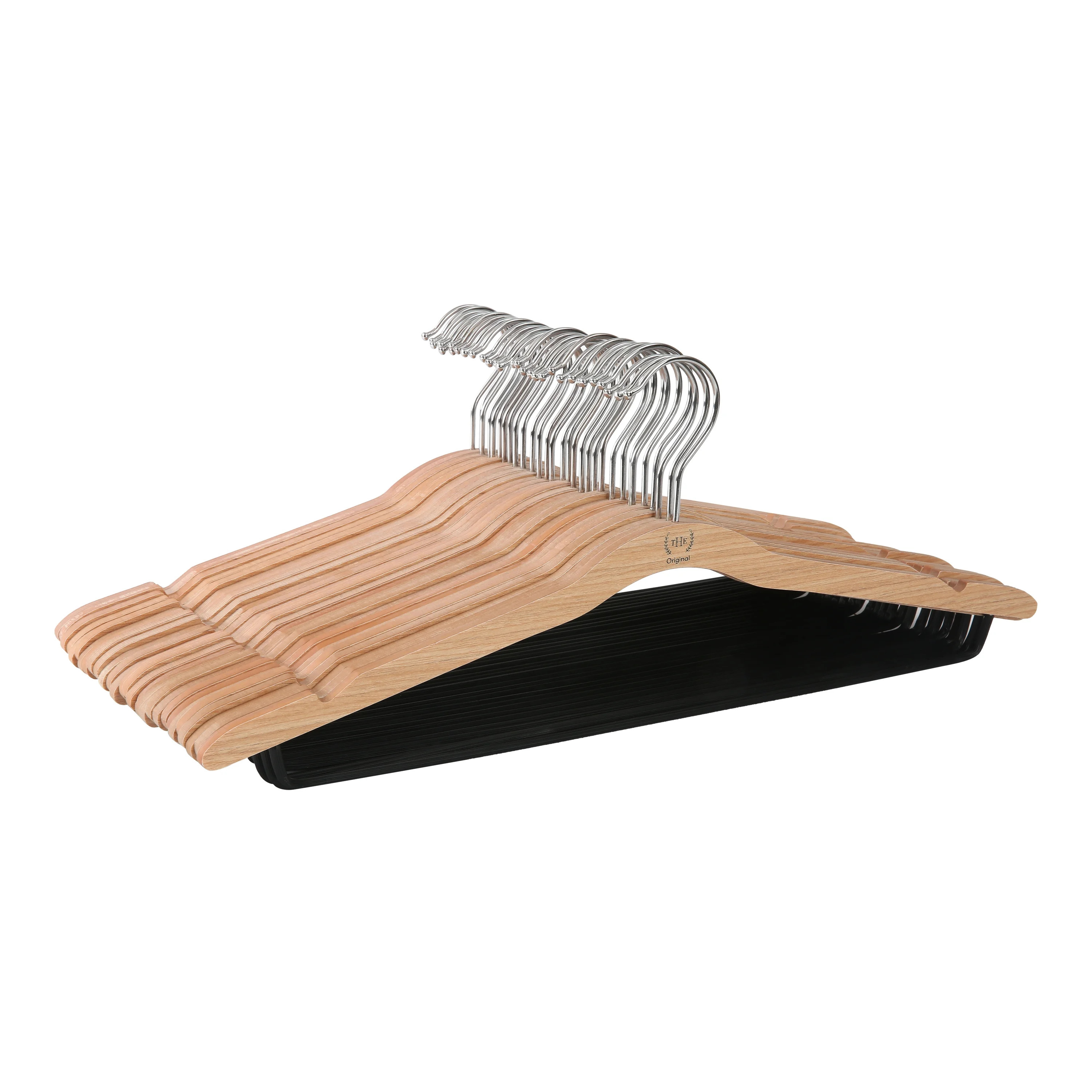 The Home Edit Thin Clothing Hangers, Pack of 30, Natural - Walmart.com | Walmart (US)