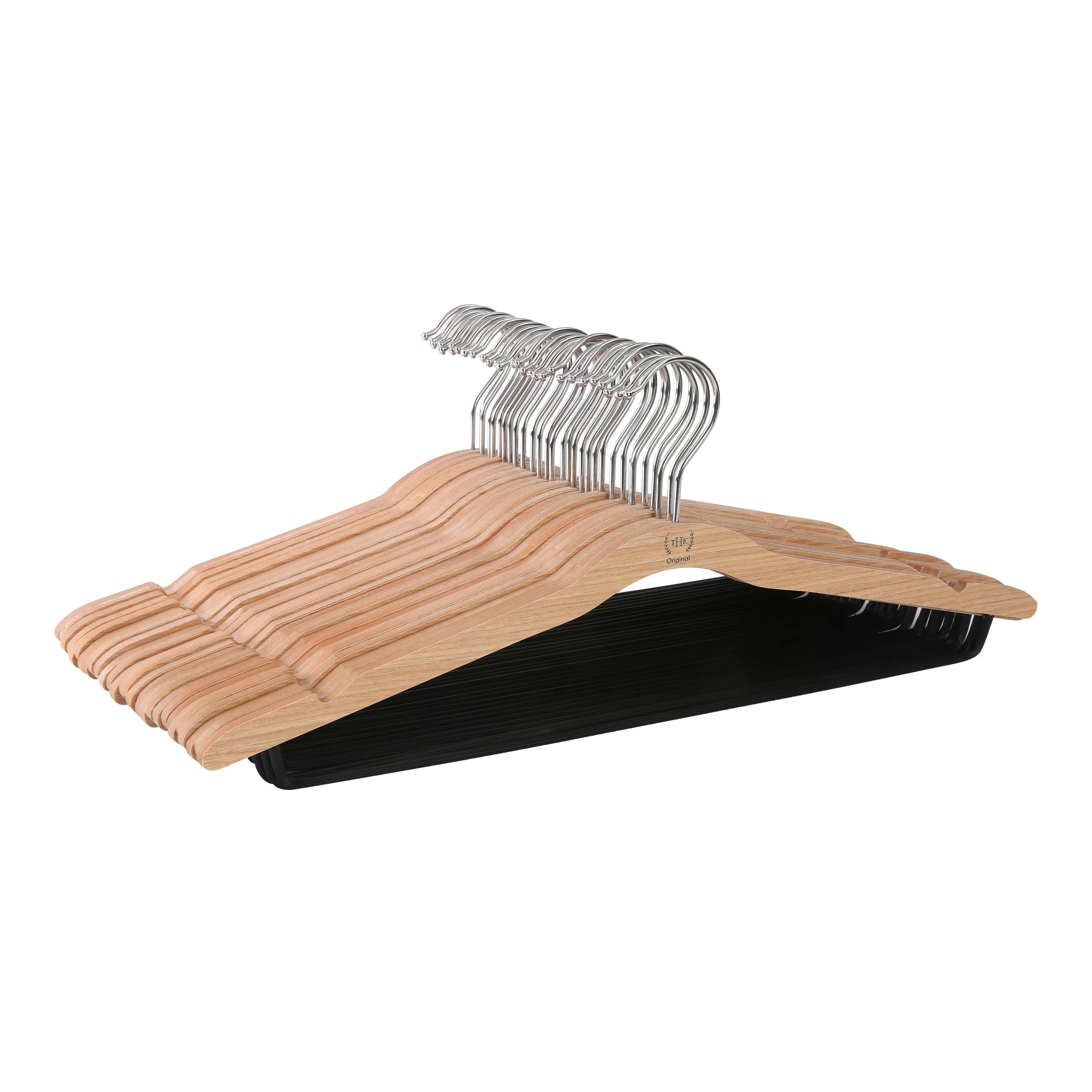 The Home Edit Thin Clothing Hangers, Pack of 30, Natural | Walmart (US)