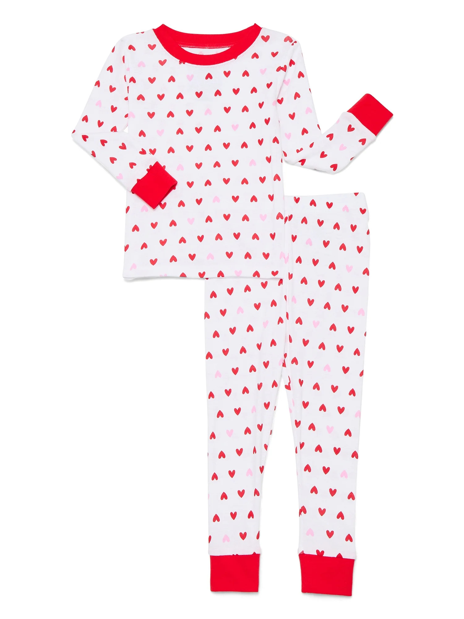 Joyspun Toddlers' Family Matching Cotton Tight Fit Pajama Set, 2-Piece, Sizes 2T-5T | Walmart (US)