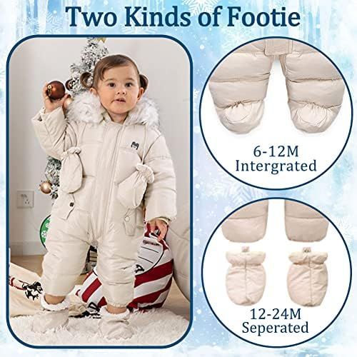 UVIPC Baby Winter Snowsuit Toddler Winter Suit Outwear Hooded Snow Outfit Footie Snow Suit for 6-... | Amazon (US)