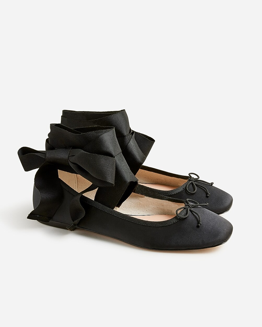 Quinn lace-up ballet flats in satin | J. Crew US