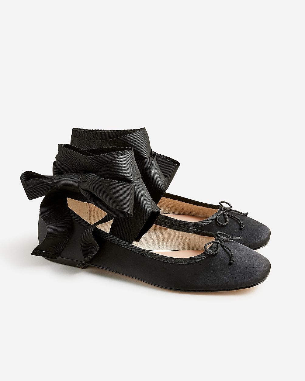 Quinn lace-up ballet flats in satin | J.Crew US