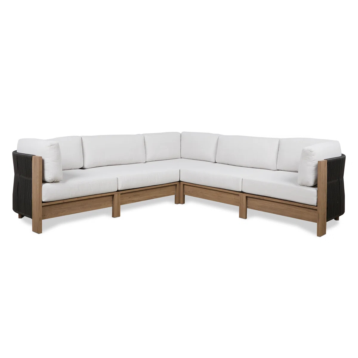 Stratton Outdoor 5-Piece Modular Patio Sectional In Beechwood With Sunbrella Cushions By Real Fla... | Wayfair North America