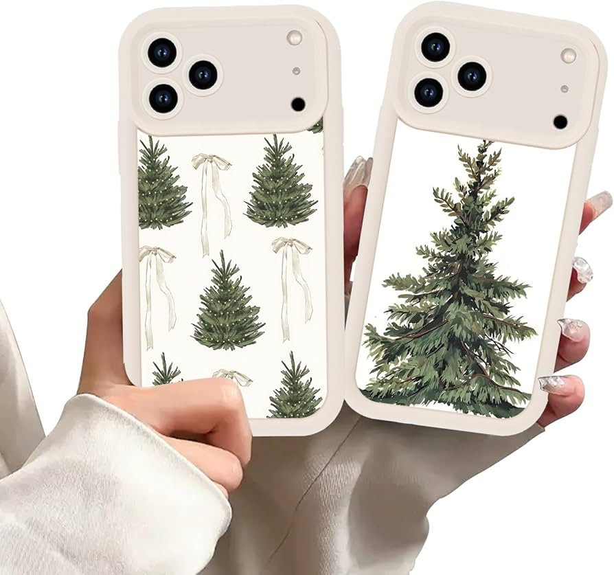 2 Pack Christmas Phone Case for iPhone 17 Pro 6.3", Cute Xmas Tree Bow Pattern Cover for Women Gi... | Amazon (US)