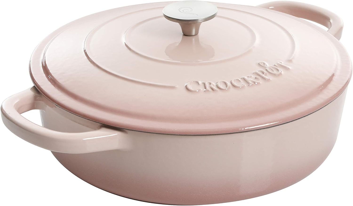 Crock Pot Artisan Enameled Cast Iron Braiser W/Lid, 5-Quart, Blush | Amazon (US)