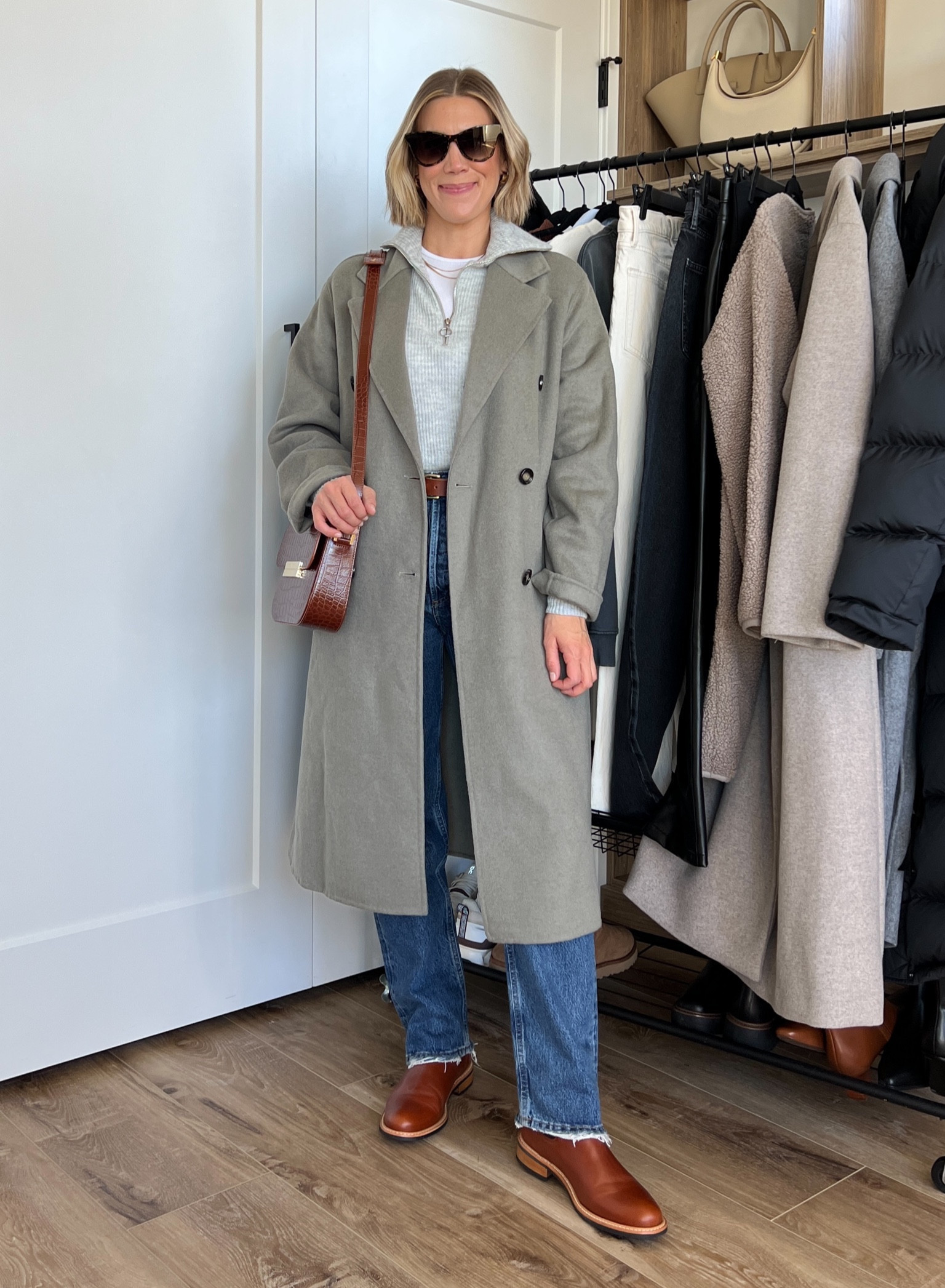 Wearing small sweater, small ribbed long sleeve, 25 jeans (sized down), smal coat, boots tts 

#LTKfindsunder50 #LTKSeasonal #LTKfindsunder100