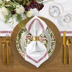 Leaf Garland Embroidered Napkins, Set of 4 | Williams-Sonoma