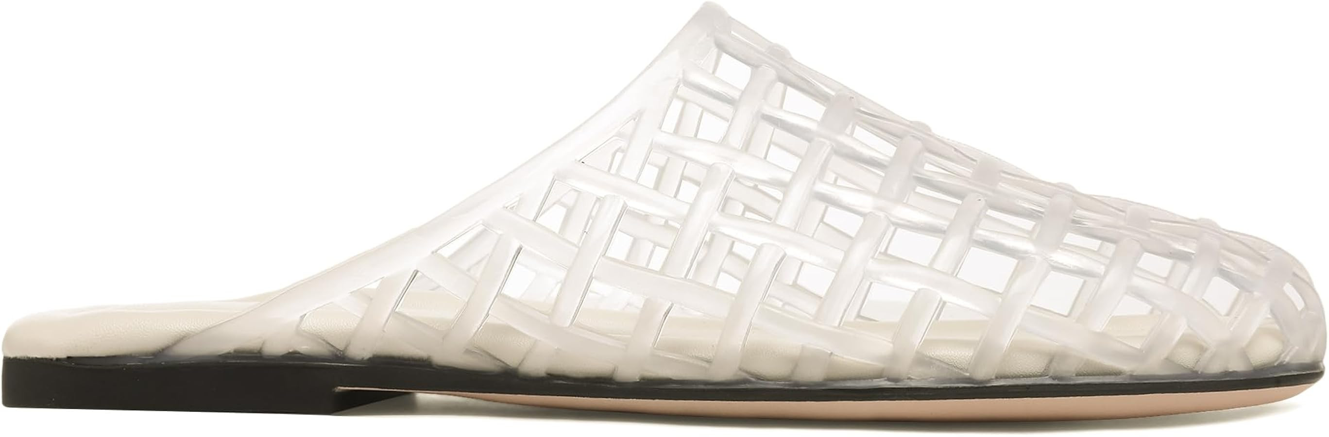 Clear Jelly Shoes for Women Slip on Mesh Slides Sandals Comfortable Closed Toe Flats Sandals Jell... | Amazon (US)