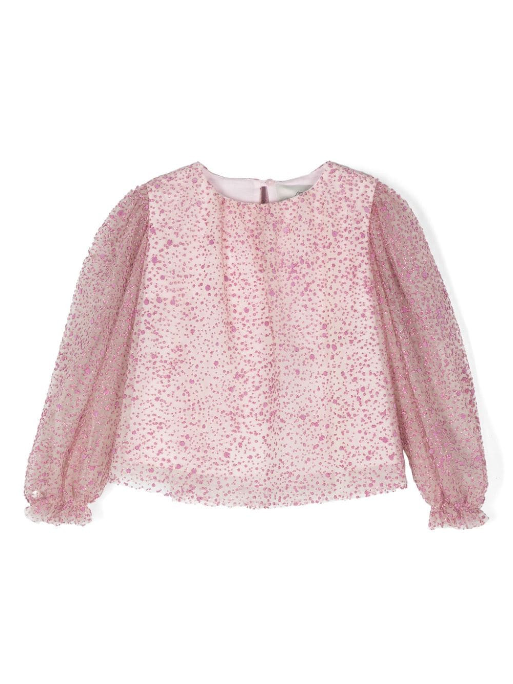 Simonetta - Blusa com brilho - kids - Poliéster/Poliamida/Viscose/algodão/Poliamida - 10 anos - Rosa | Farfetch (BR)