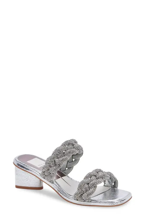 Dolce Vita Ronin Rhinestone Slide Sandal in Crystal Rhinestone at Nordstrom, Size 8 | Nordstrom