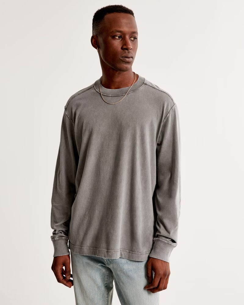 Men's Long-Sleeve Vintage-Inspired Tee | Men's Tops | Abercrombie.com | Abercrombie & Fitch (US)